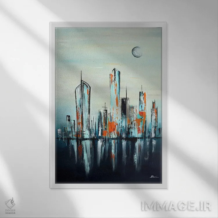 تابلو آپتاون ۳۲ اثر آنجلا بیسون - نمای قابدار سفید