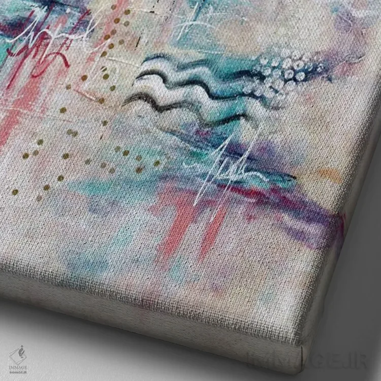 تابلو کوکومو V دکو هنری استوایی اثر آنجلا بیسون - نمای نزدیک بافت بوم