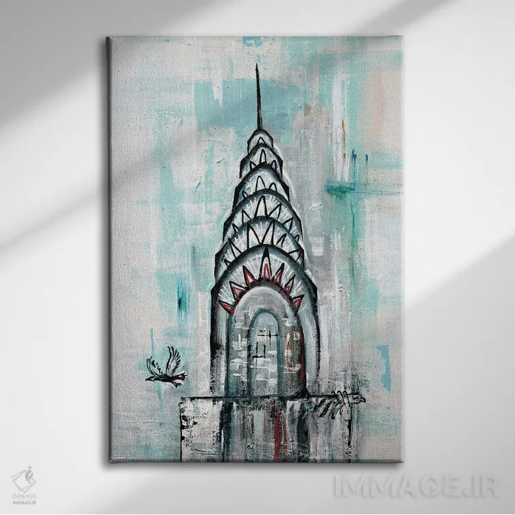 تابلو ساختمان کرایسلر (دکو هنری نیویورک) اثر آنجلا بیسون - نمای روبهرو روی دیوار