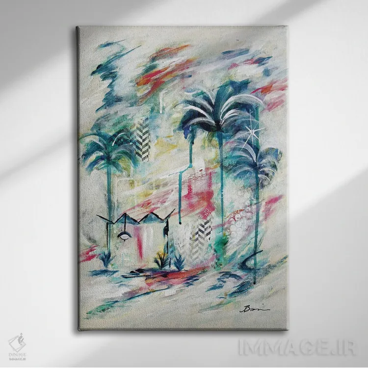 تابلو کوکومو میانهقرن IX اثر آنجلا بیسون - نمای روبهرو روی دیوار