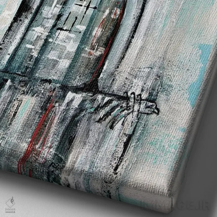 تابلو ساختمان کرایسلر (دکو هنری نیویورک) اثر آنجلا بیسون - نمای نزدیک بافت بوم