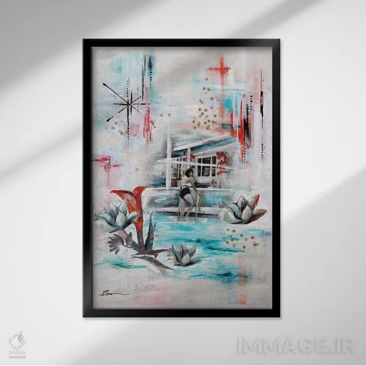 تابلو پالم اسپرینگز با عشق II اثر آنجلا بیسون - نمای قابدار مشکی