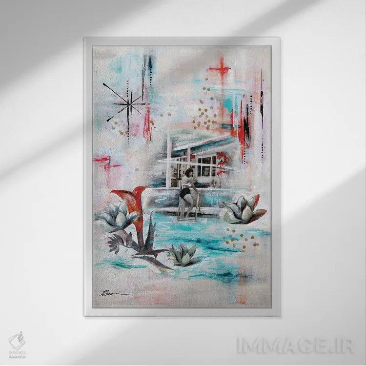 تابلو پالم اسپرینگز با عشق II اثر آنجلا بیسون - نمای قابدار سفید