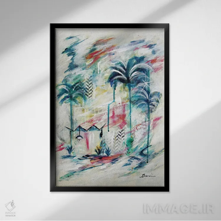 تابلو کوکومو میانهقرن IX اثر آنجلا بیسون - نمای قابدار مشکی