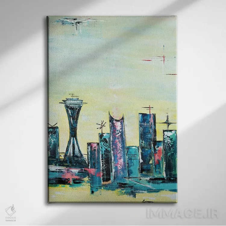 تابلو سیاتل آپتاون اثر آنجلا بیسون - نمای روبهرو روی دیوار