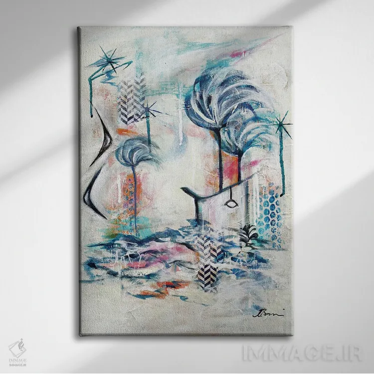 تابلو کوکومو میانهقرن VI اثر آنجلا بیسون - نمای روبهرو روی دیوار