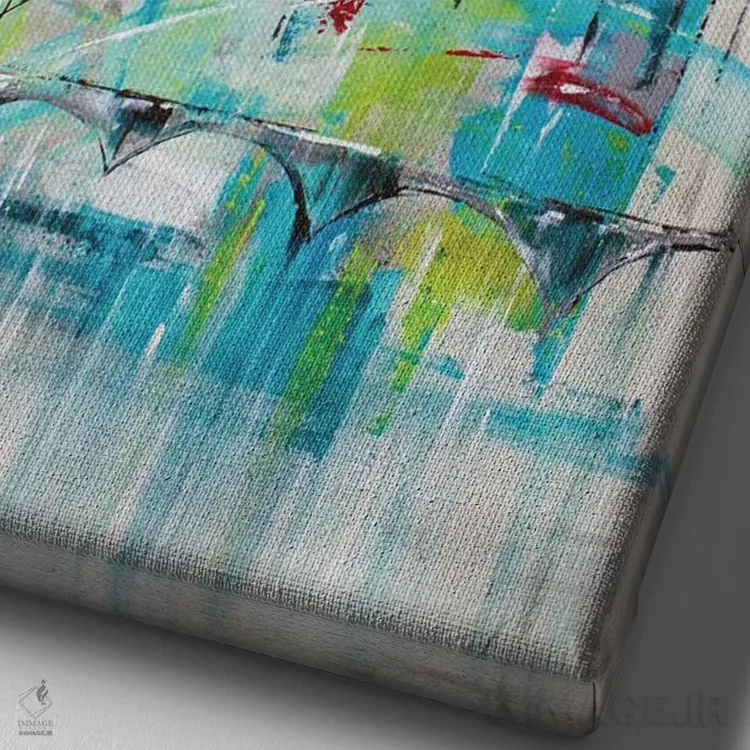 تابلو سانفرانسیسکو میانهقرن اثر آنجلا بیسون - نمای نزدیک بافت بوم