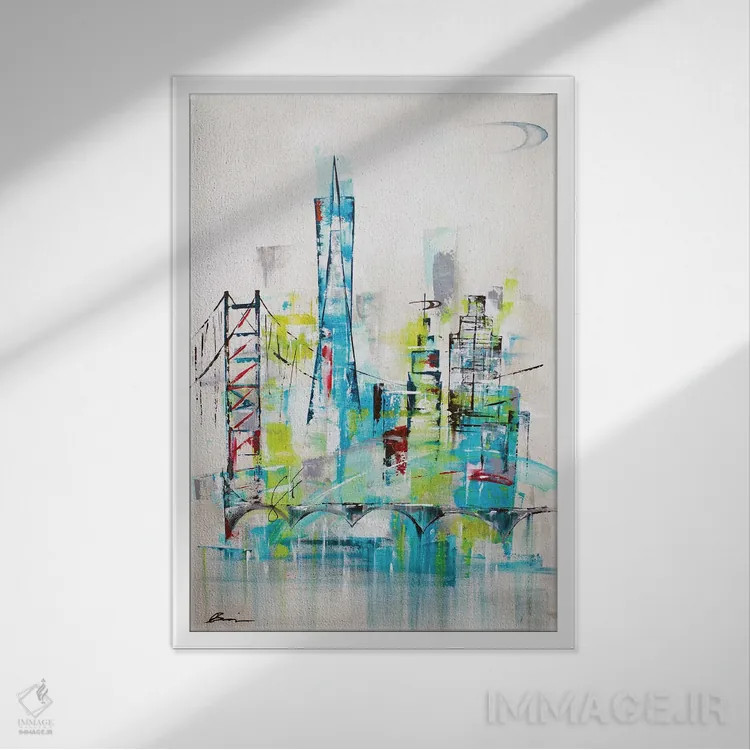 تابلو سانفرانسیسکو میانهقرن اثر آنجلا بیسون - نمای قابدار سفید