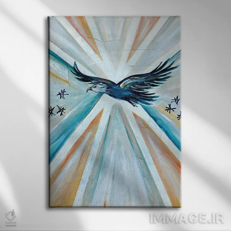 تابلو عقاب آزادی دکو هنری اثر آنجلا بیسون - نمای روبهرو روی دیوار