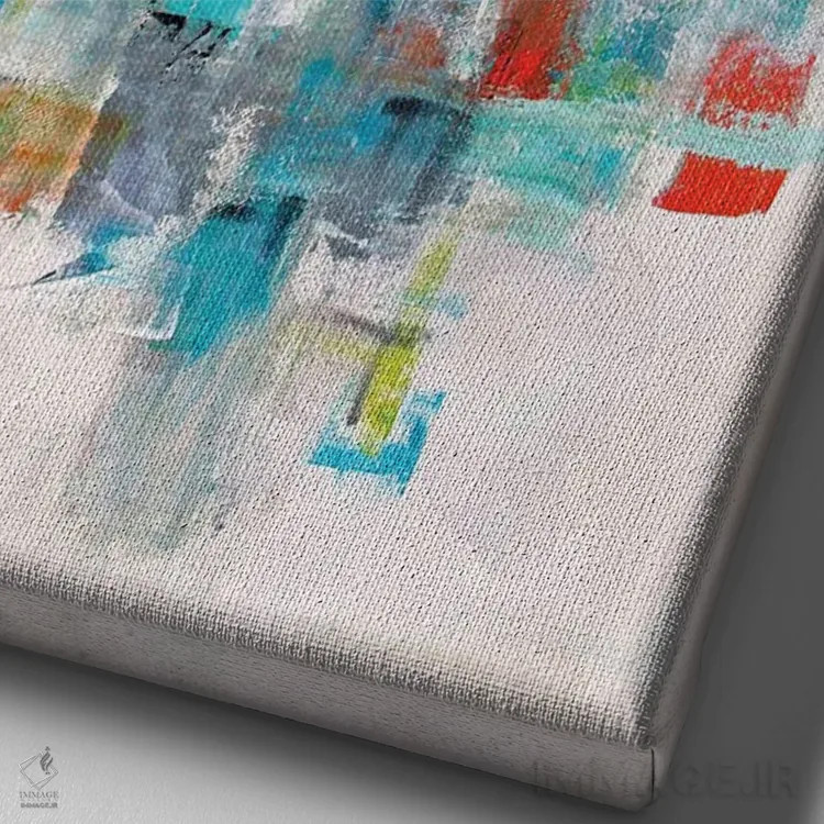 تابلو انتزاعی میانهقرن؛ باور به صلیب مقدس مسیحی اثر آنجلا بیسون - نمای نزدیک بافت بوم