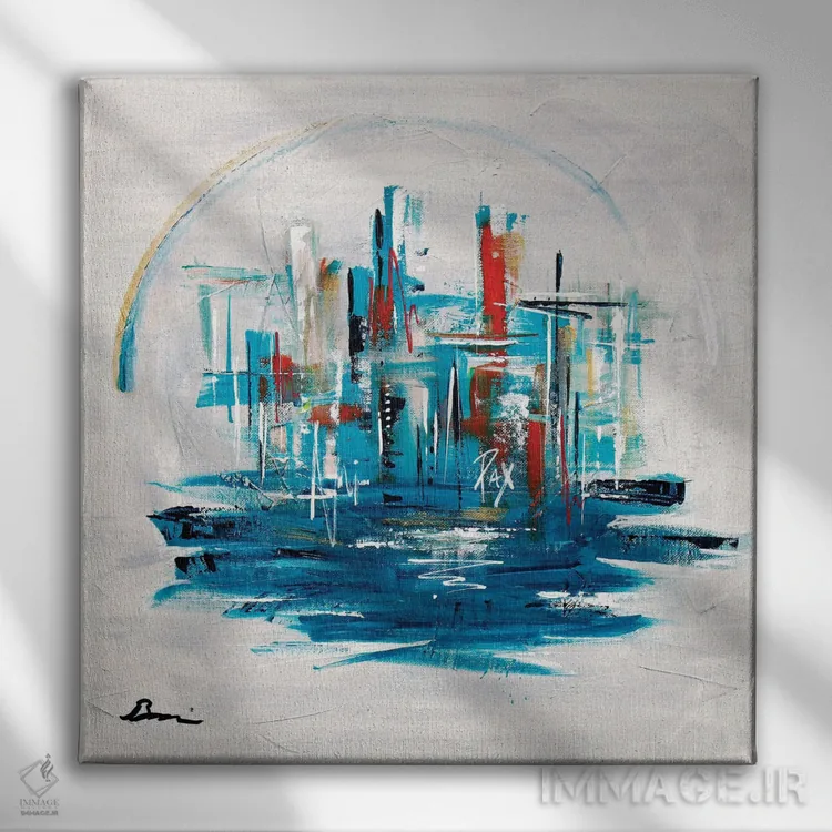 تابلو هنر انتزاعی مسیحی؛ آرامش در دره I اثر آنجلا بیسون - نمای روبهرو روی دیوار