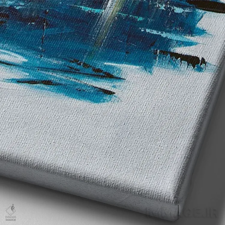 تابلو هنر انتزاعی مسیحی میانهقرن؛ آرامش در دره III اثر آنجلا بیسون - نمای نزدیک بافت بوم