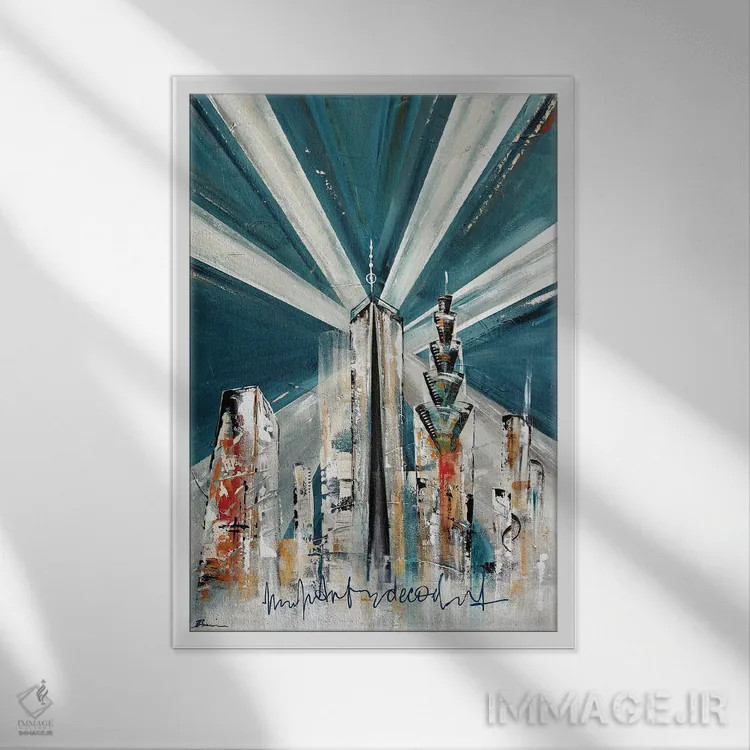 تابلو کلانشهر دکو هنری X اثر آنجلا بیسون - نمای قابدار سفید