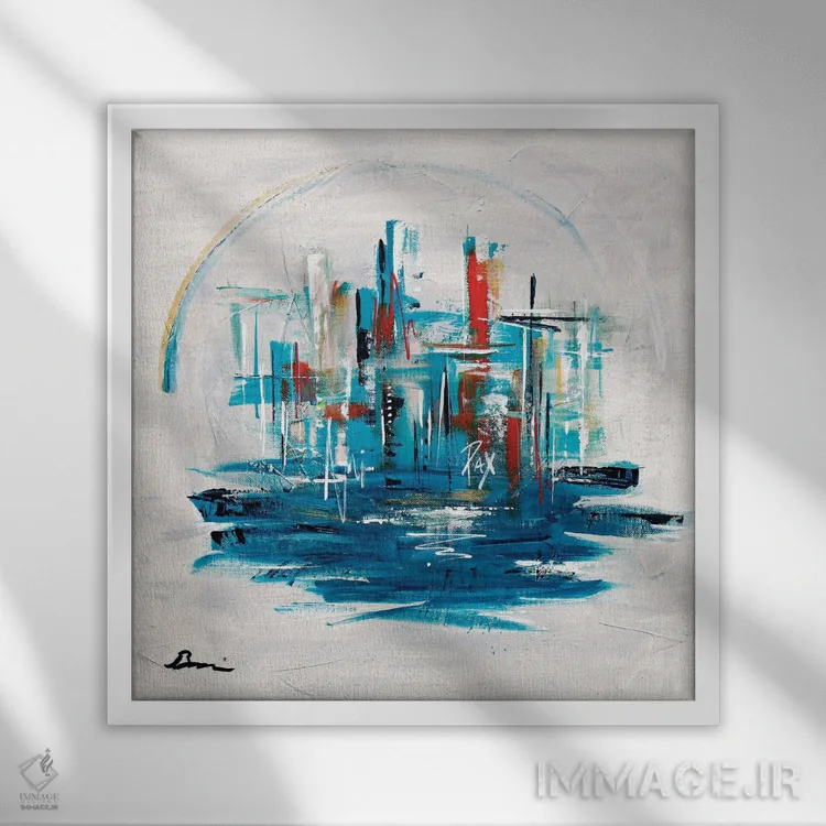 تابلو هنر انتزاعی مسیحی؛ آرامش در دره I اثر آنجلا بیسون - نمای قابدار سفید