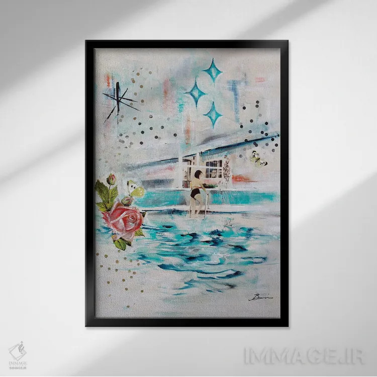 تابلو پالم اسپرینگ با عشق I اثر آنجلا بیسون - نمای قابدار مشکی