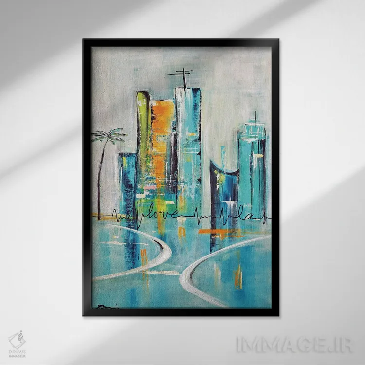 تابلو عشق لسآنجلس کالیفرنیا اثر آنجلا بیسون - نمای قابدار مشکی