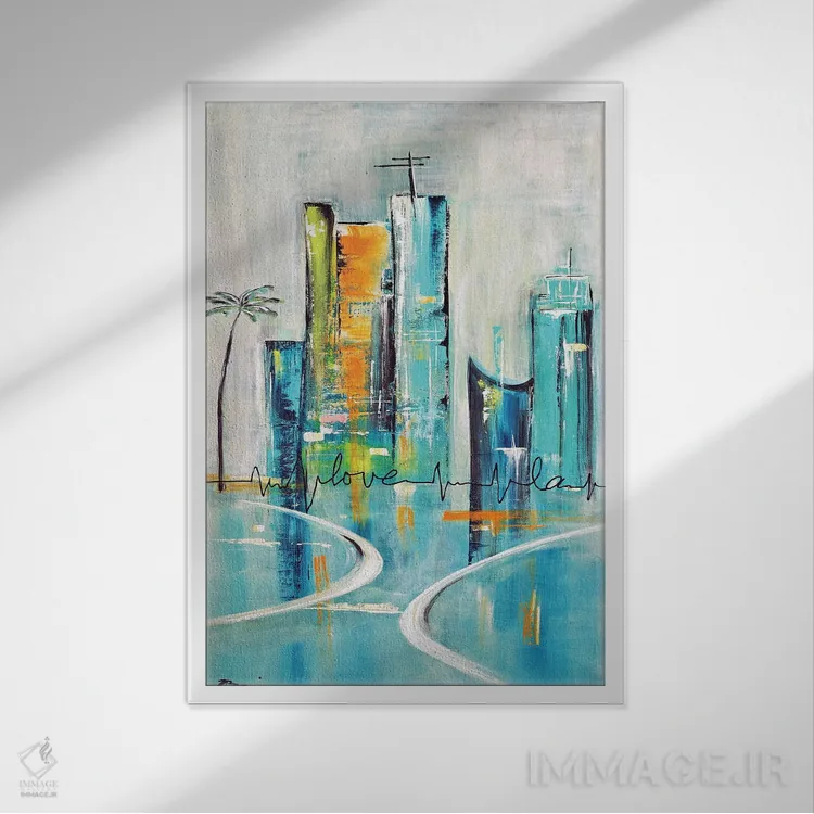 تابلو عشق لسآنجلس کالیفرنیا اثر آنجلا بیسون - نمای قابدار سفید