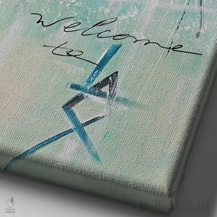 تابلو خوشآمدید به لسآنجلس LAX اثر آنجلا بیسون - نمای نزدیک بافت بوم