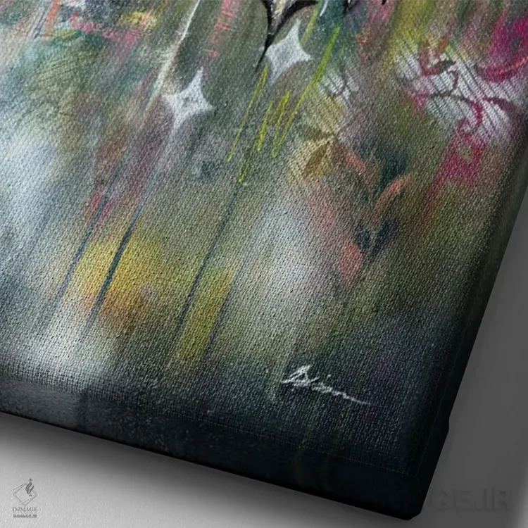 تابلو هارمونی I اثر آنجلا بیسون - نمای نزدیک بافت بوم