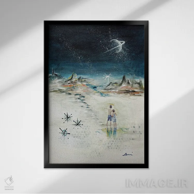 تابلو رویای میانهقرن I اثر آنجلا بیسون - نمای قابدار مشکی