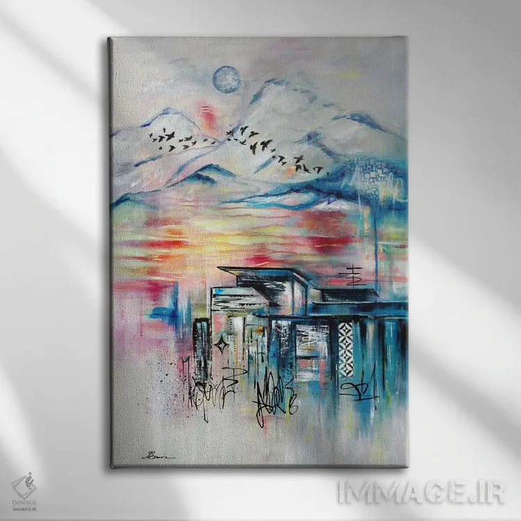 تابلو هارمونی VIII اثر آنجلا بیسون - نمای روبهرو روی دیوار