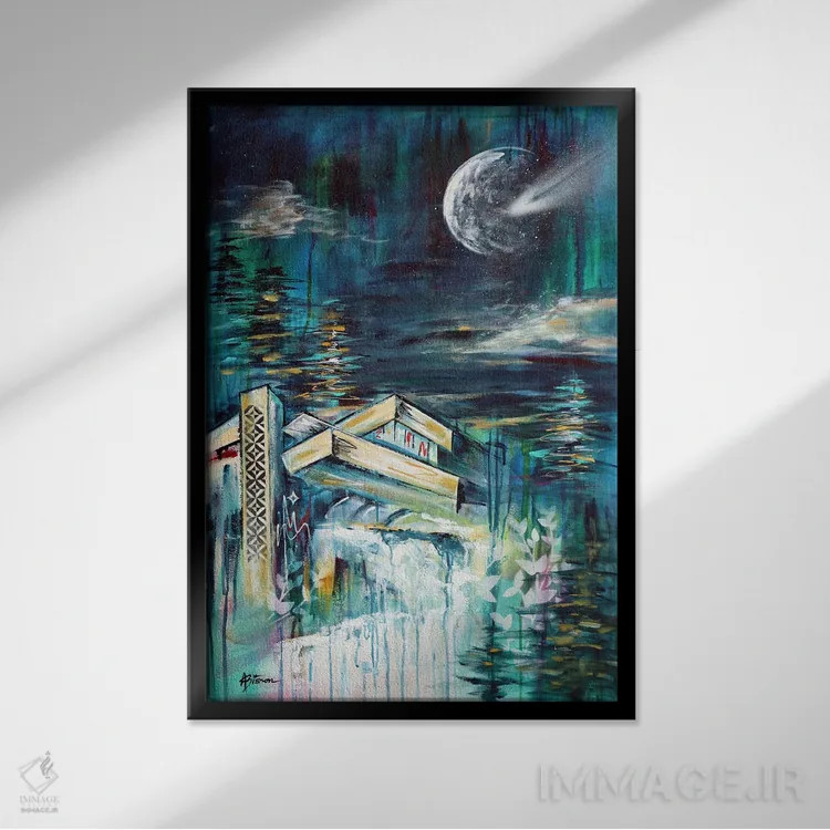 تابلو هارمونی XVII اثر آنجلا بیسون - نمای قابدار مشکی