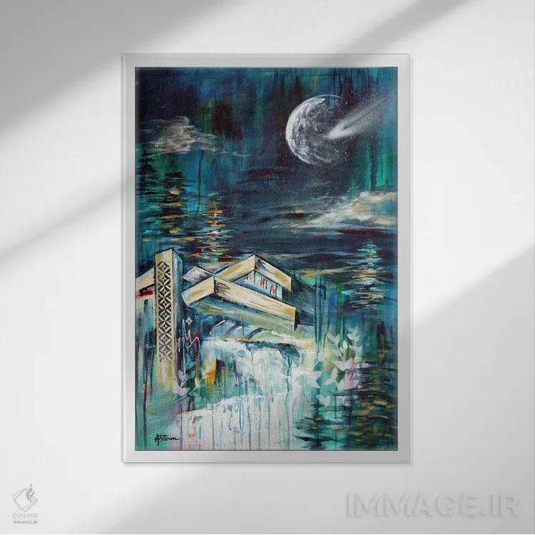 تابلو هارمونی XVII اثر آنجلا بیسون - نمای قابدار سفید