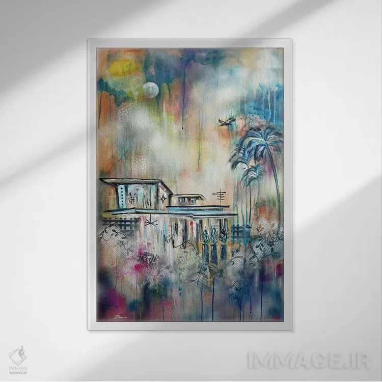 تابلو هارمونی III اثر آنجلا بیسون - نمای قابدار سفید