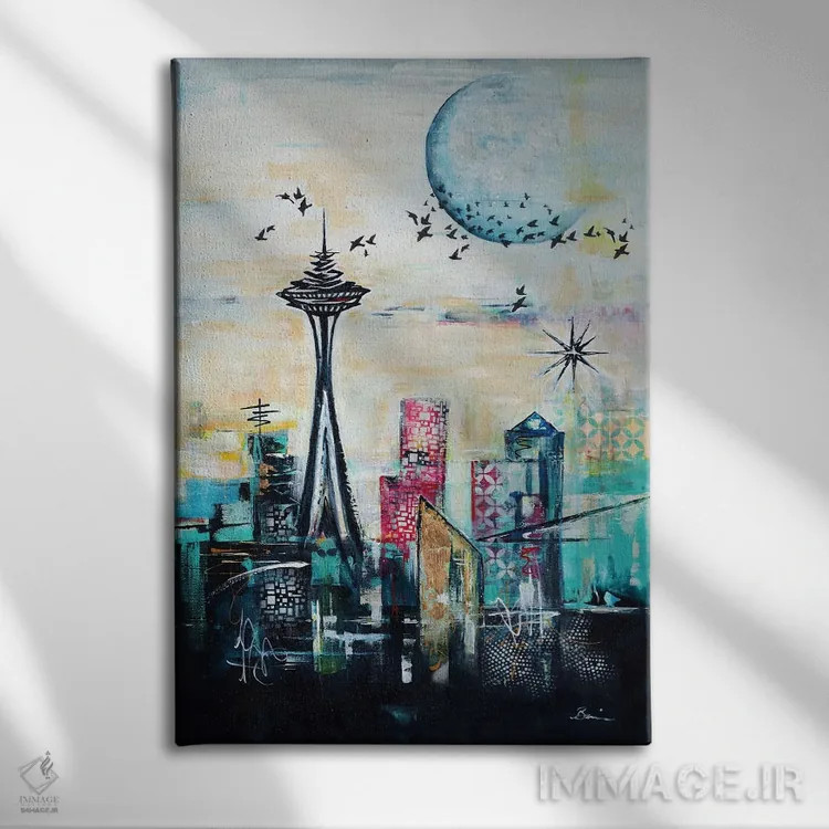 تابلو بیخوابی در سیاتل اثر آنجلا بیسون - نمای روبهرو روی دیوار