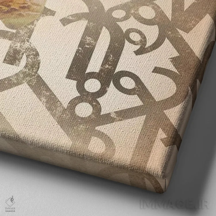 تابلو مرغ عشق دمدراز اثر فایو بای فایو کالکتیو - نمای نزدیک بافت بوم