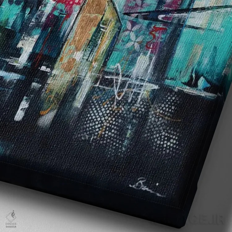 تابلو بیخوابی در سیاتل اثر آنجلا بیسون - نمای نزدیک بافت بوم