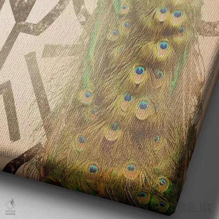 تابلو طاووس مغرور و نجیب اثر فایو بای فایو کالکتیو - نمای نزدیک بافت بوم