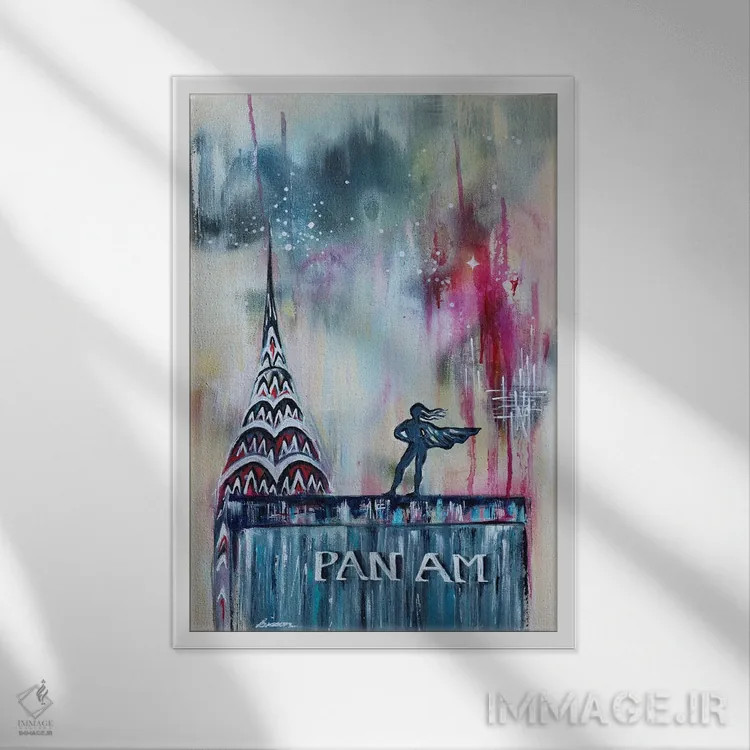 تابلو موکسی نیویورک I اثر آنجلا بیسون - نمای قابدار سفید