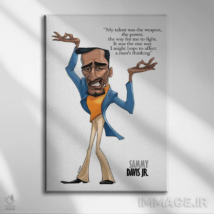 تابلو سمی دیویس جونیور (شخصیت هنری) اثر اندرو بیلی - نمای روبهرو روی دیوار