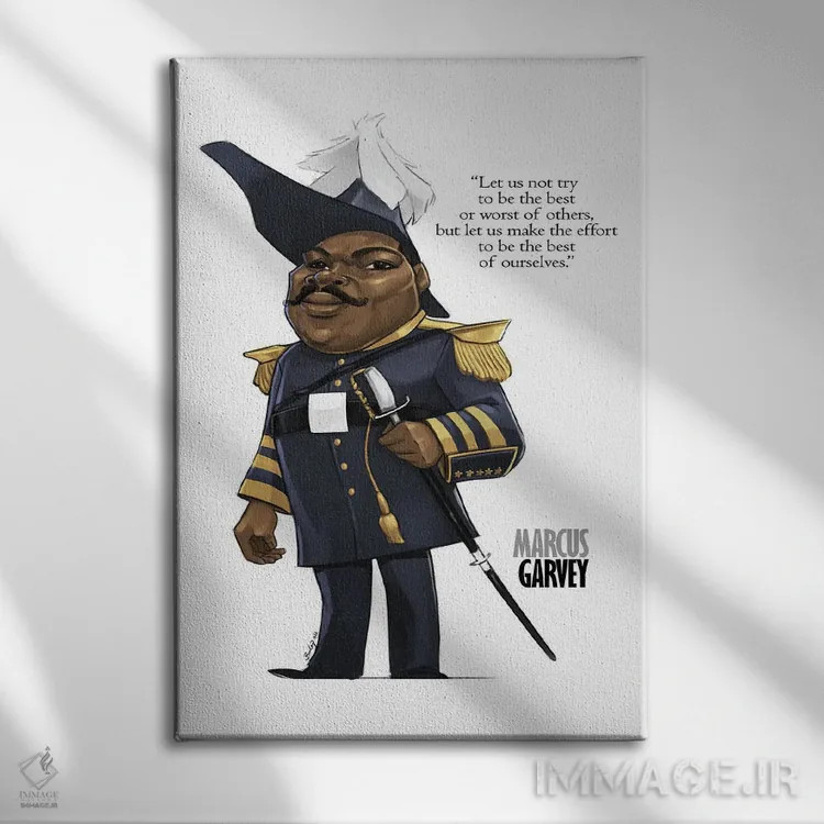 تابلو مارکوس گاروی (فعال سیاسی) اثر اندرو بیلی - نمای روبهرو روی دیوار