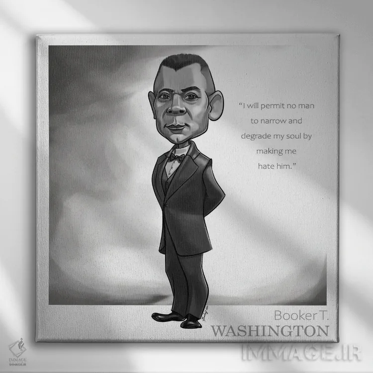 تابلو بوکر تی. واشنگتن (شخصیت) اثر اندرو بیلی - نمای روبهرو روی دیوار