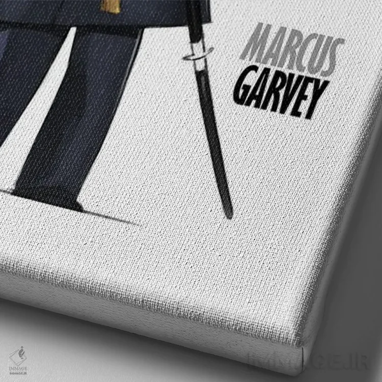 تابلو مارکوس گاروی (فعال سیاسی) اثر اندرو بیلی - نمای نزدیک بافت بوم