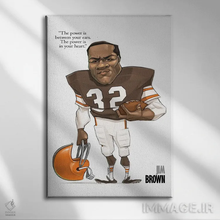 تابلو جیم براون (ورزشکار) اثر اندرو بیلی - نمای روبهرو روی دیوار
