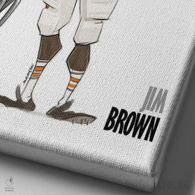 تابلو جیم براون (ورزشکار) اثر اندرو بیلی - نمای نزدیک بافت بوم