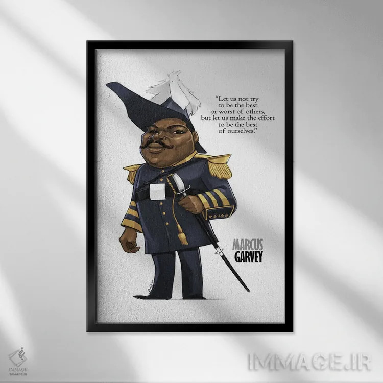 تابلو مارکوس گاروی (فعال سیاسی) اثر اندرو بیلی - نمای قابدار مشکی