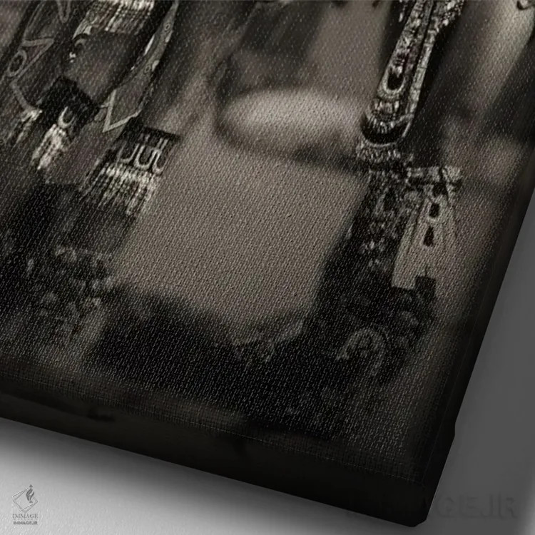 تابلو رقصندگان آتشی آزتک اثر بنجامین پاجت - نمای نزدیک بافت بوم