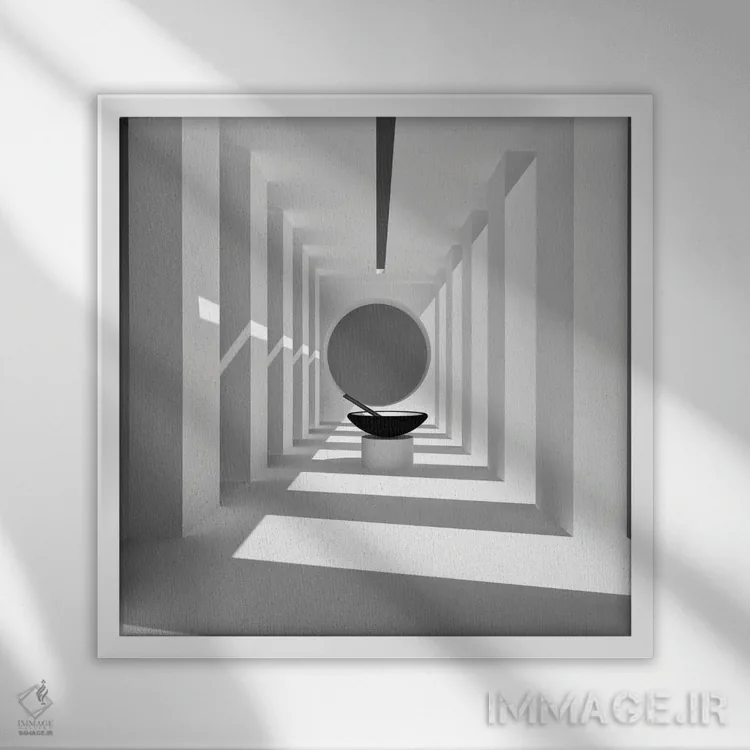 تابلو اتاق کاسهٔ میه (ژاپنی) اثر آنتونیوس بونیامین - نمای قابدار سفید