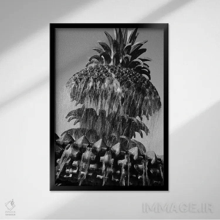 تابلو فوارهٔ آناناس اثر بنجامین پاجت - نمای قابدار مشکی