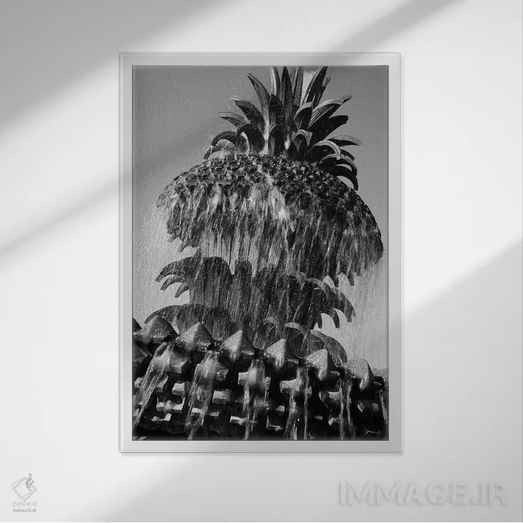 تابلو فوارهٔ آناناس اثر بنجامین پاجت - نمای قابدار سفید