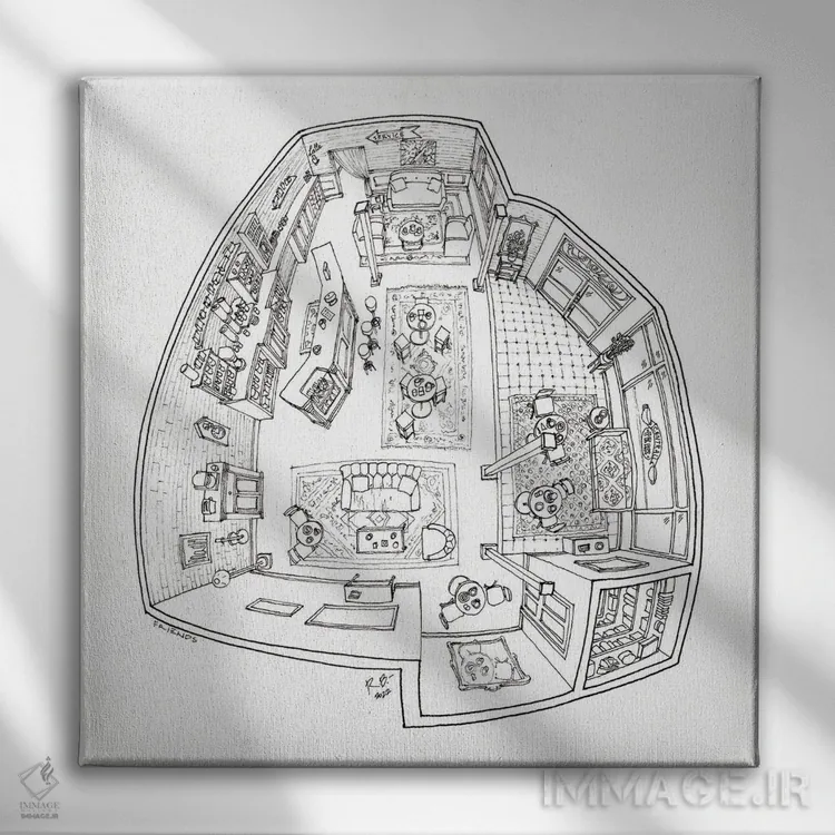 تابلو نمای چشمماهی سنترال پرک (دوستان) اثر بیکِیآرتکت (استودیو هنر و معماری) - نمای روبهرو روی دیوار