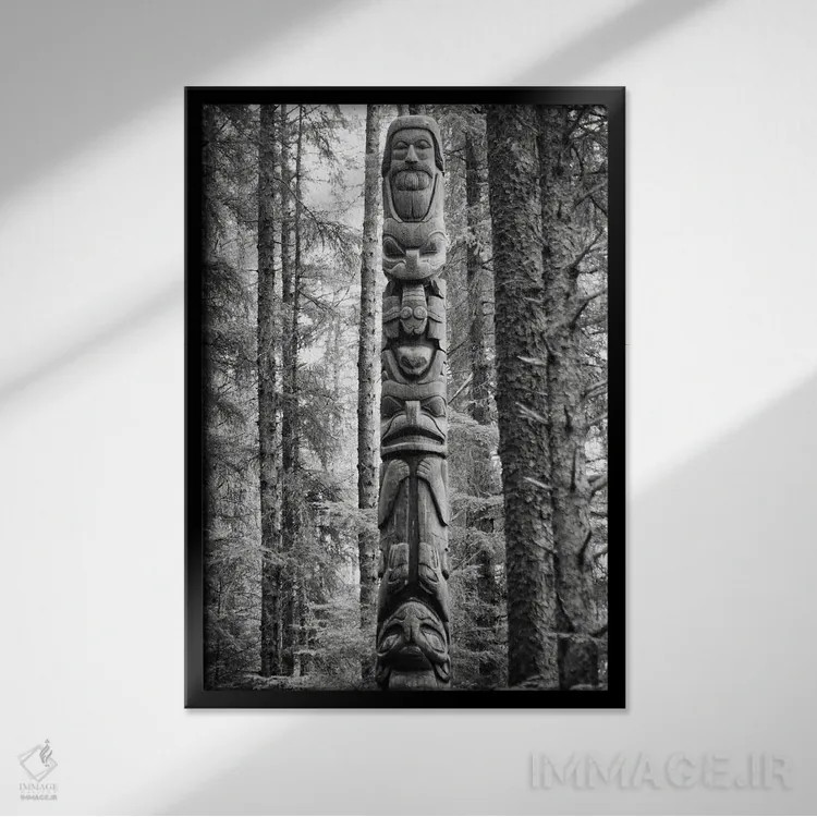 تابلو توتم افسانهای معاملهگر اثر بنجامین پاجت - نمای قابدار مشکی