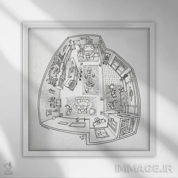 تابلو نمای چشمماهی سنترال پرک (دوستان) اثر بیکِیآرتکت (استودیو هنر و معماری) - نمای قابدار سفید