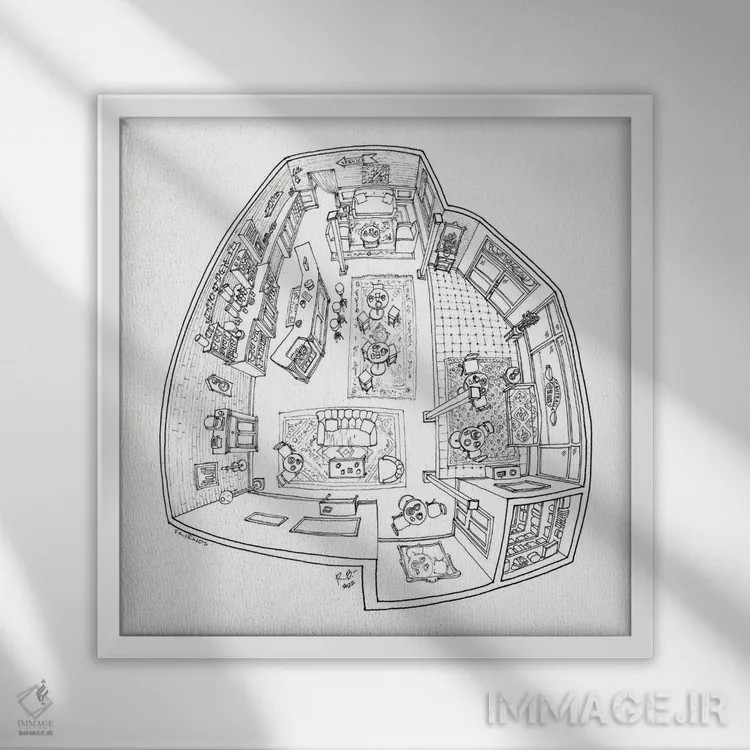 تابلو نمای چشمماهی سنترال پرک (دوستان) اثر بیکِیآرتکت (استودیو هنر و معماری) - نمای قابدار سفید