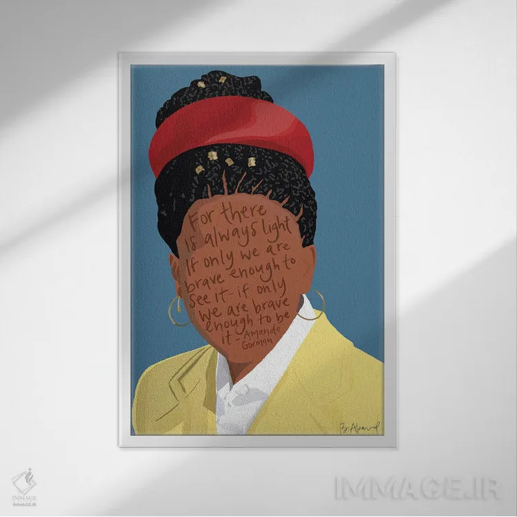 تابلو آماندا گورمن اثر بک آکارد - نمای قابدار سفید