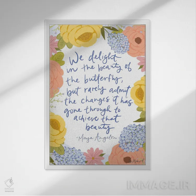 تابلو مایا آنجلو اثر بک آکارد - نمای قابدار سفید